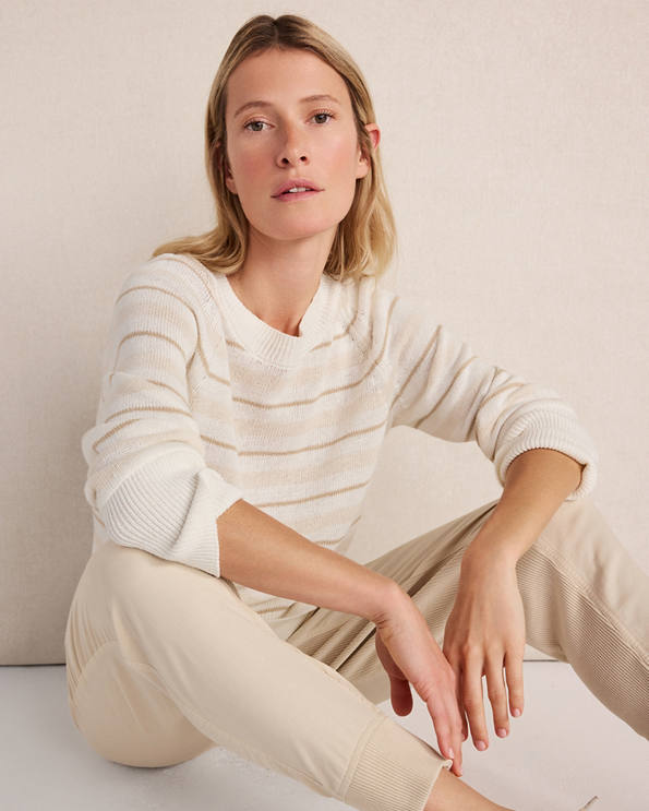 Haven Well Within Cotton Linen Stripe Crewneck