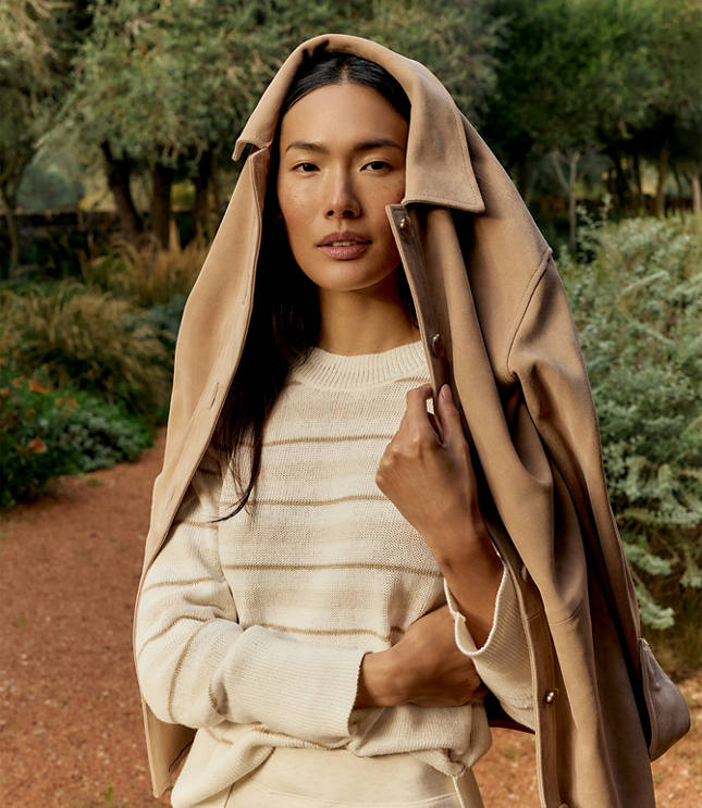 Haven Well Within Cotton Linen Stripe Crewneck