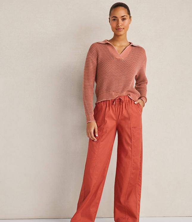 Haven Well Within Cotton Wave Stitch Johnny Collar Sweater
