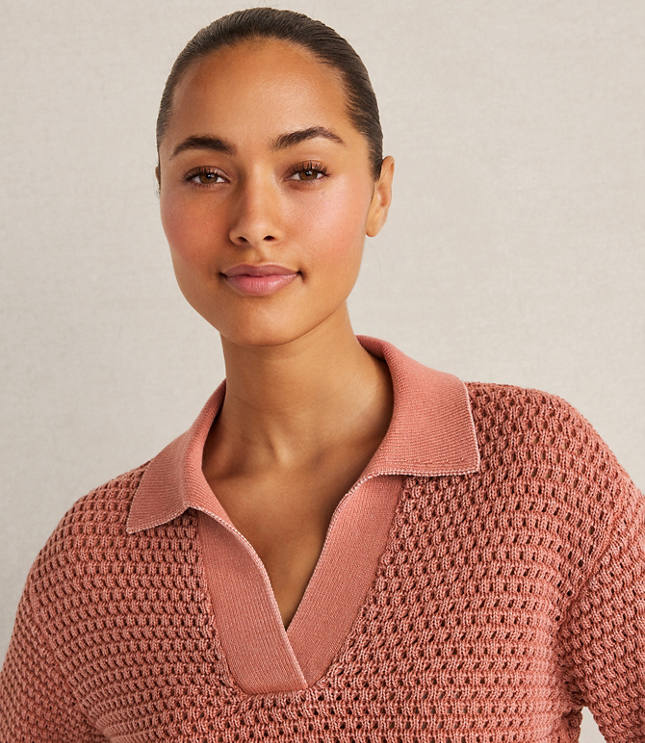 Haven Well Within Cotton Wave Stitch Johnny Collar Sweater