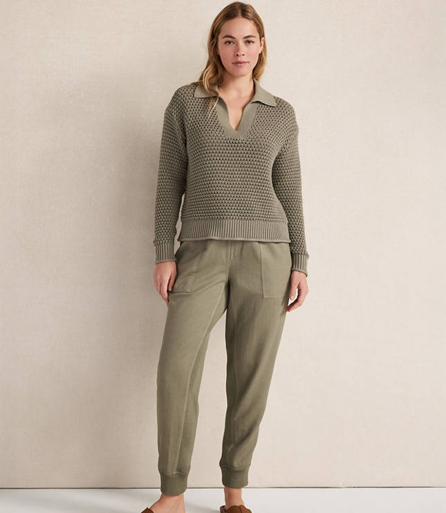 Haven Well Within Cotton Wave Stitch Johnny Collar Sweater