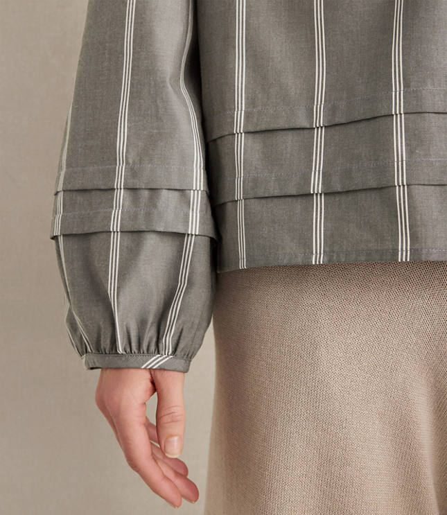 Haven Well Within Organic Cotton Poplin Stripe Long Sleeve Top