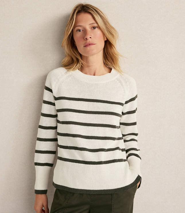 Haven Well Within Organic Cotton Linen Stripe Crewneck