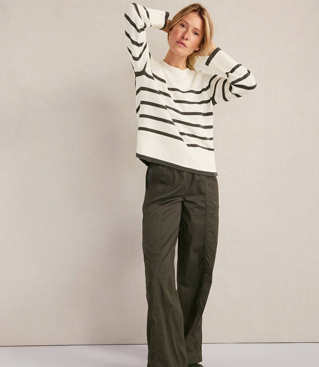 Haven Well Within Organic Cotton Linen Stripe Crewneck