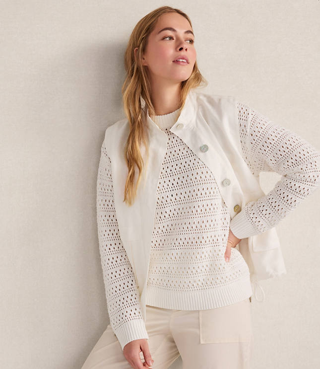 Haven Well Within Cotton Linen Stitched Crewneck