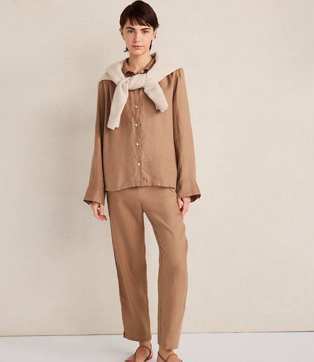 Haven Well Within Everweave Linen Shirred Top