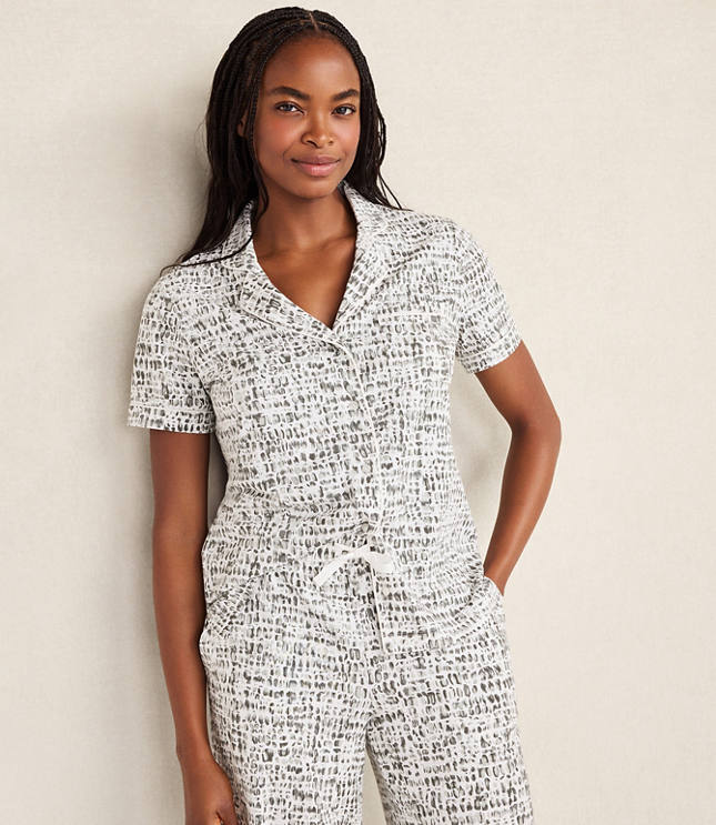 Haven Well Within Organic Cotton Jersey Pebble Print Pajama Top