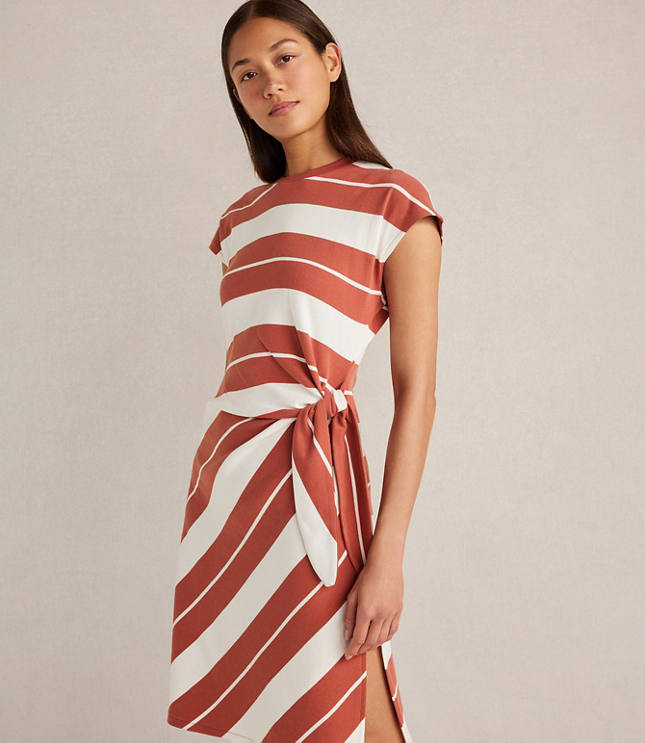 Haven Well Within Organic Cotton Interlock Stripe Mini Knot Dress