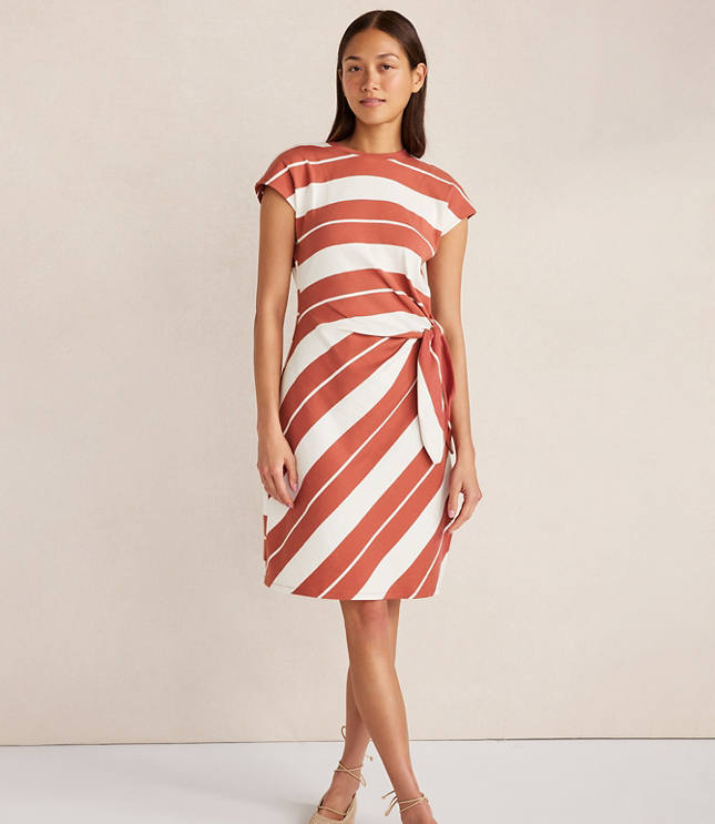 Haven Well Within Organic Cotton Interlock Stripe Mini Knot Dress