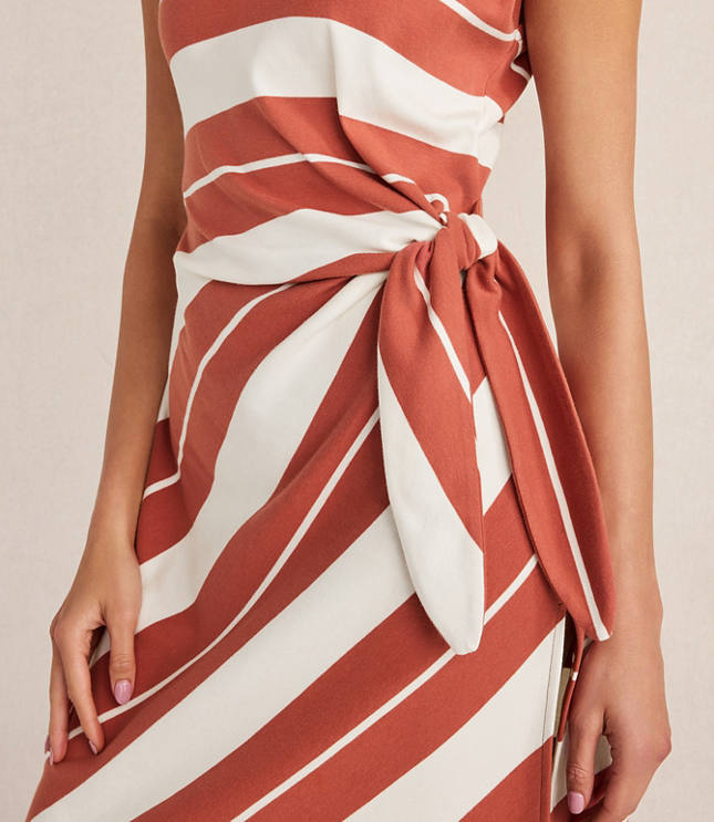 Haven Well Within Organic Cotton Interlock Stripe Mini Knot Dress