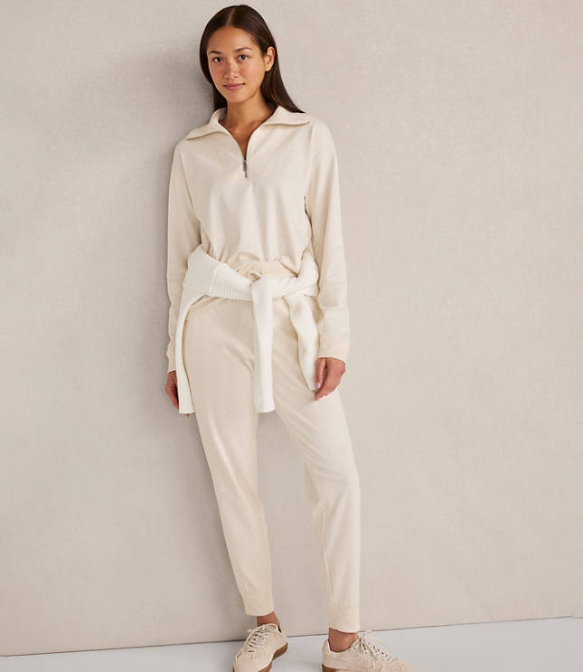 Haven Well Within Botanical-Dyed Organic Cotton Interlock Half-Zip Top