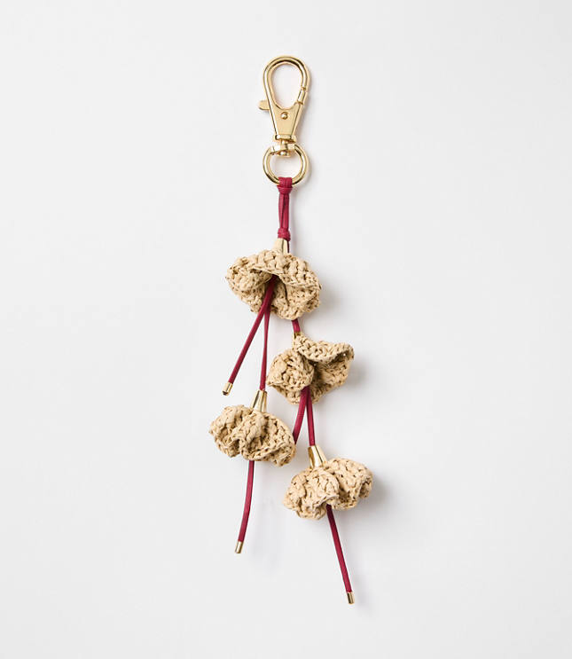 Raffia Flower Bag Charm