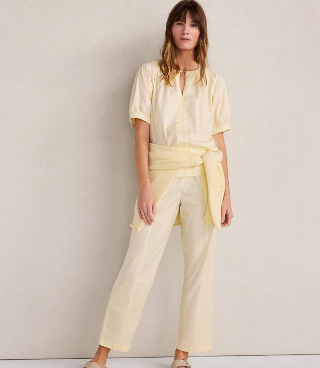 Haven Well Within Organic Cotton Twill Split Neck Top