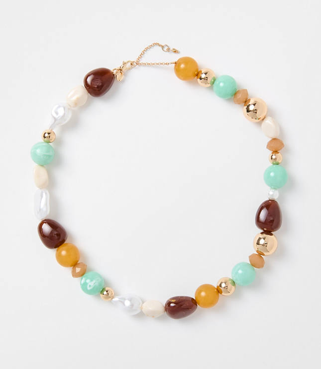 Pearlized Mixed Beaded Statement Necklace