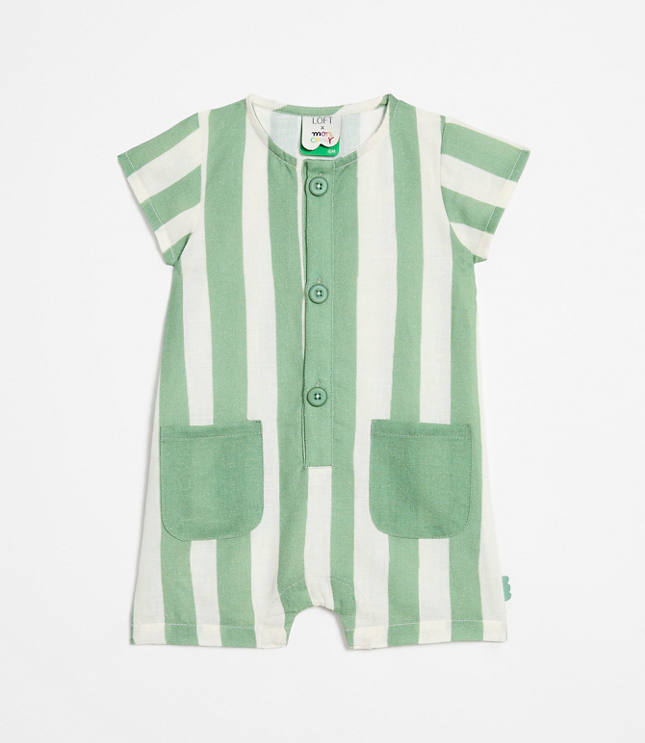 Mon Coeur Linen Green Cabana Romper