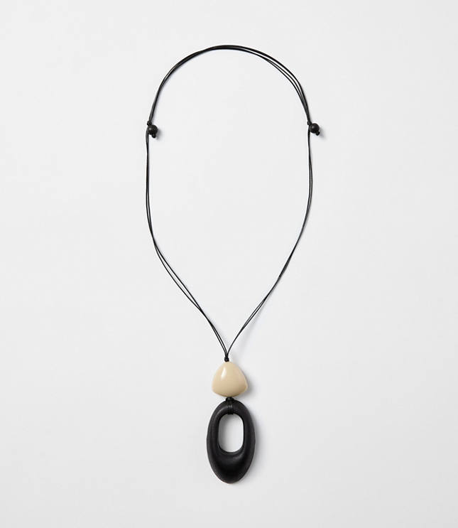 Double Pendant Cord Necklace carousel Product Image 1