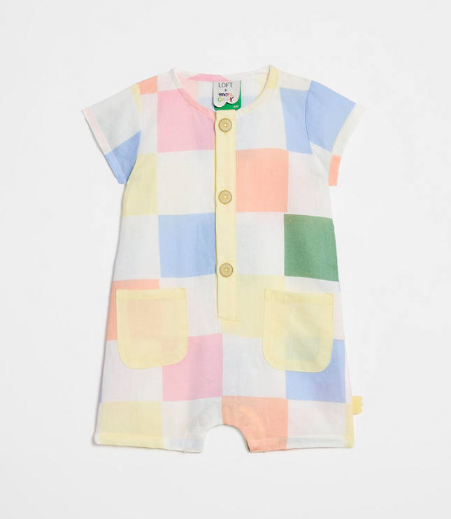 Mon Coeur Linen Checkered Romper