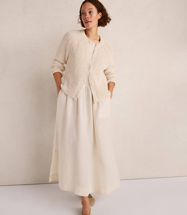 HWW CTTN TAPE DEEP V SHAKER CARDI