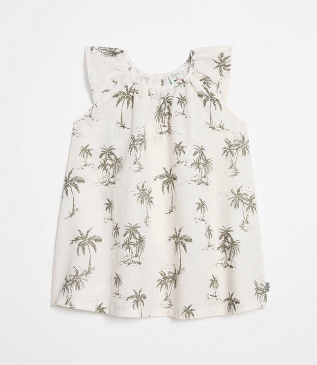 Mon Coeur Linen Palm Tree Dress