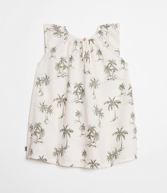 Mon Coeur Linen Palm Tree Dress