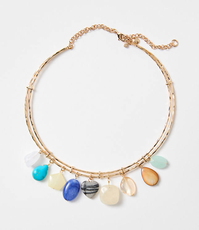 Heart Mixed Drop Collar Necklace