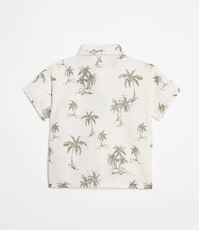 LOFT x Mon Coeur Linen Palm Tree Shirt