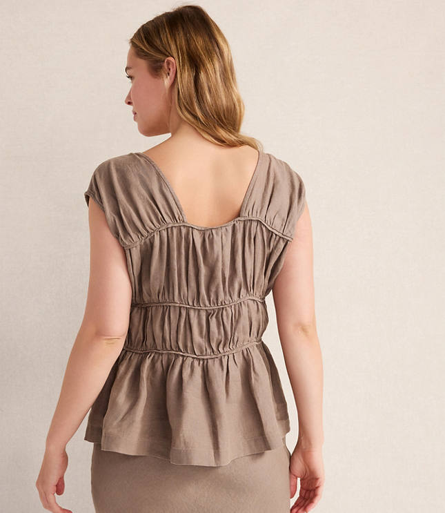 Haven Well Within Linen Shirred Sleeveless Top