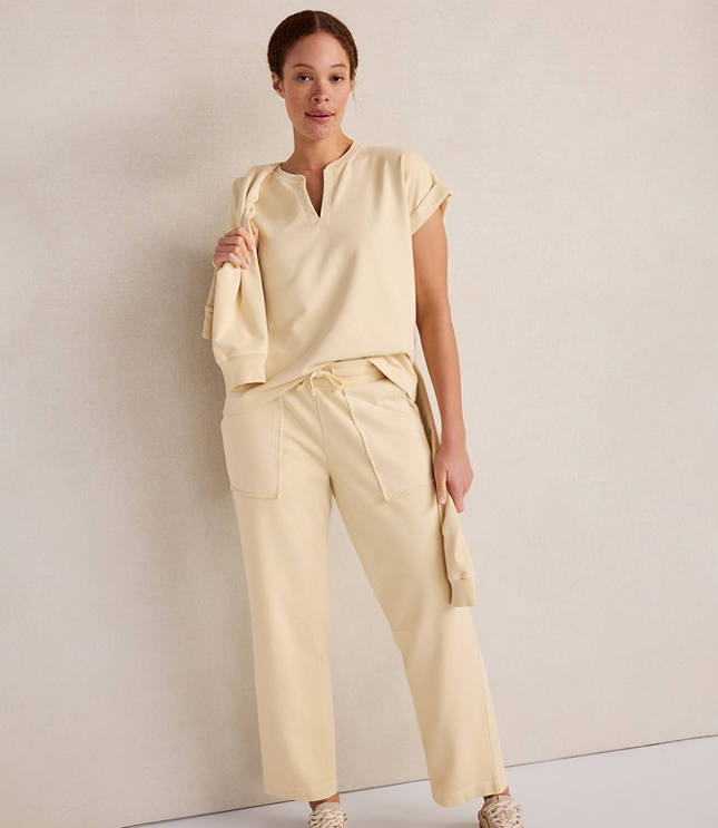 Haven Well Within Garment-Dyed Organic Cotton Terry Pants - Sweet Corn