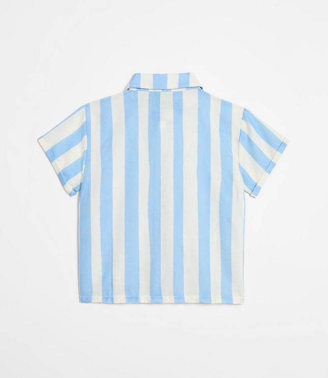 Mon Coeur Linen Blue Cabana Shirt