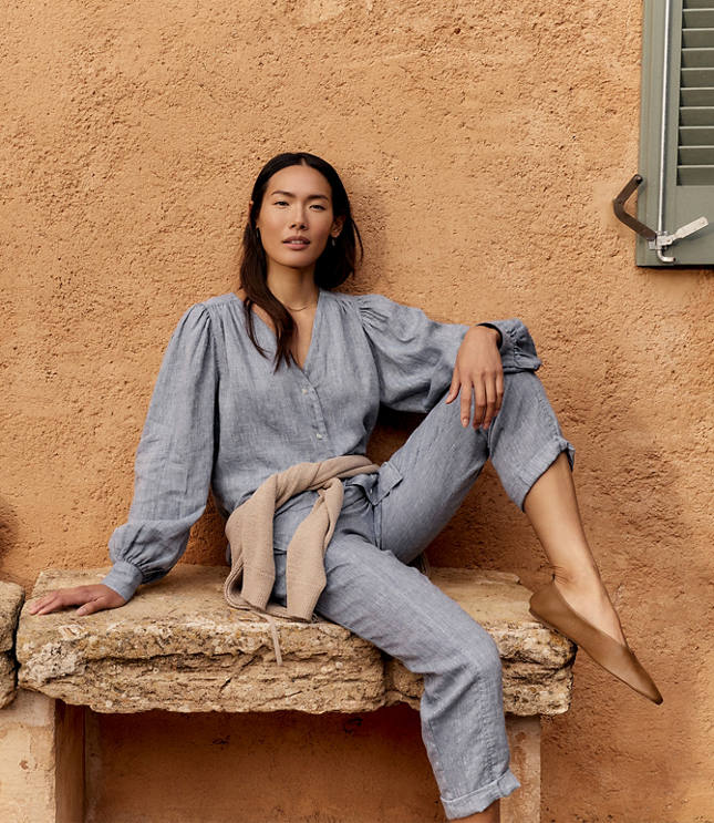 Haven Well Within Linen V-Neck Blouse