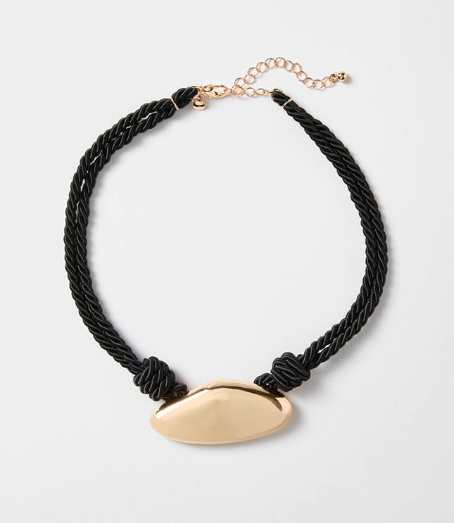 Metal Cord Statement Necklace