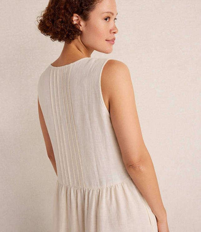 Haven Well Within Linen Pintuck Midi Dress