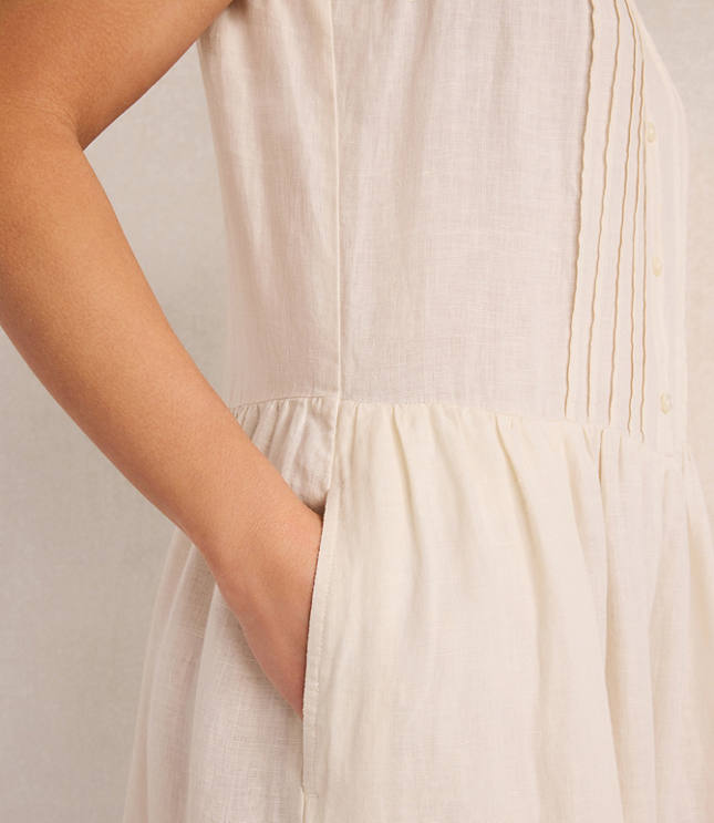 Haven Well Within Linen Pintuck Midi Dress