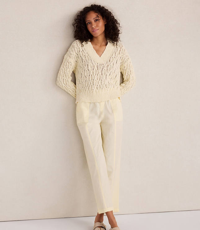 HWW SLUBBY CTTN LINEN V NK