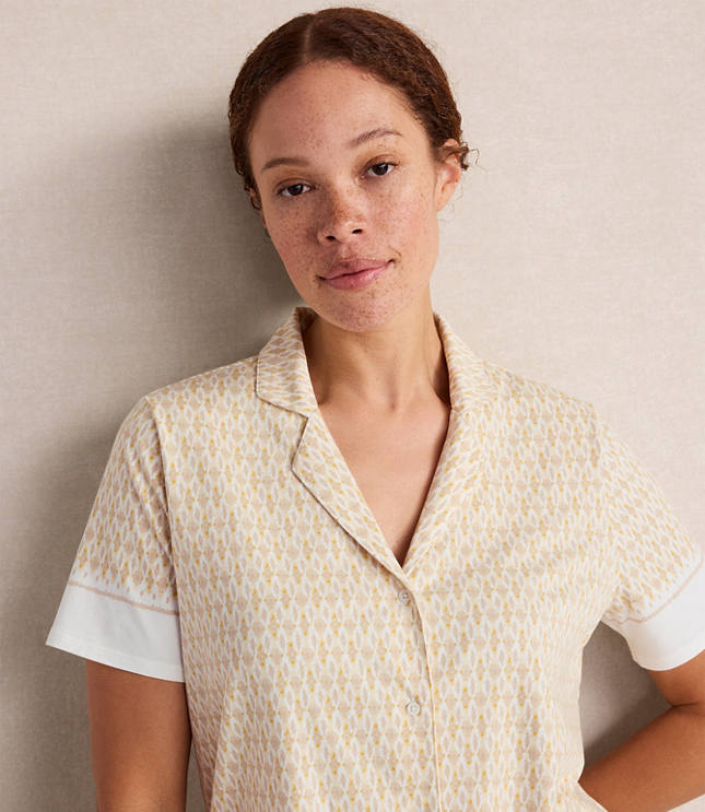 Haven Well Within Organic Cotton Jersey Ikat Foulard Pajama Top