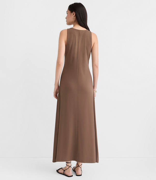 Keyhole Ruched Midi Dress