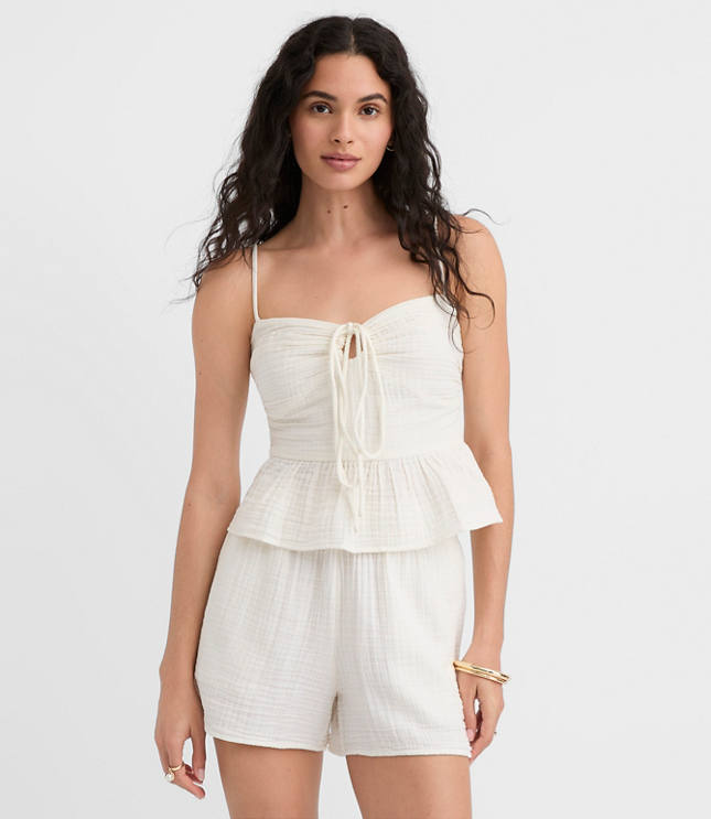 Petite LOFT Beach Triple Cloth Shorts