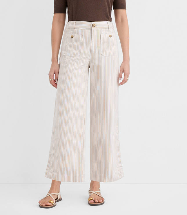 Petite Palmer Wide Leg Crop Pants in Stripe - image 2