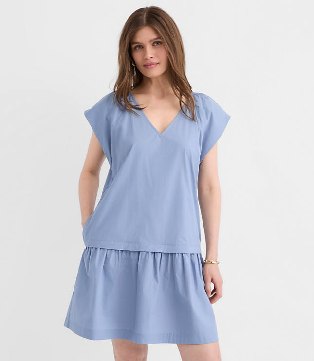 Petite Poplin Flutter Mini Pocket Dress carousel Product Image 1