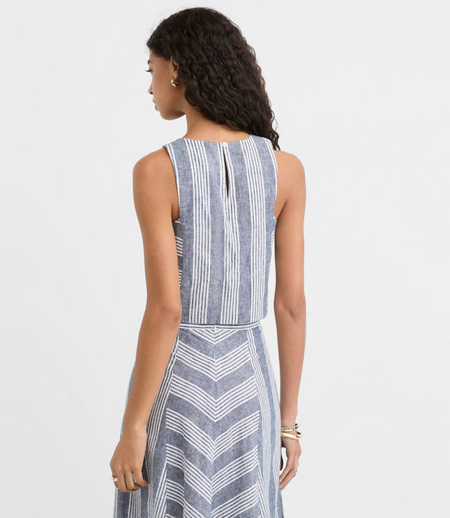Petite Striped Linen Cotton Shell