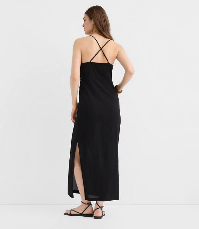 Petite LOFT Beach Beaded Strappy Maxi Dress