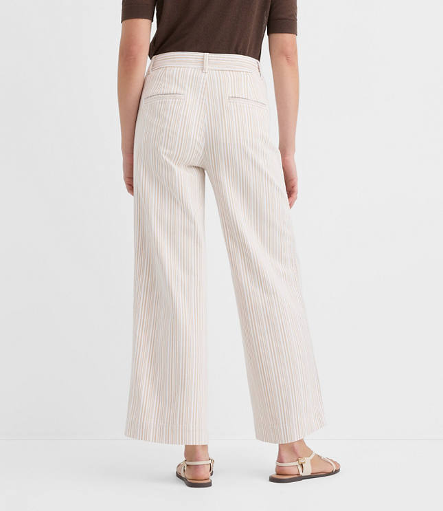 Curvy Palmer Wide Leg Crop Pants in Stripe