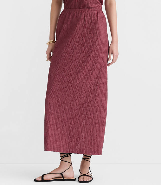 Textured Column Midi Skirt