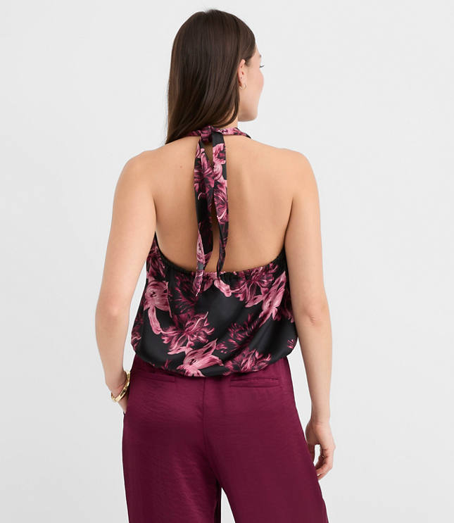 Lily Satin Wrap Halter Top
