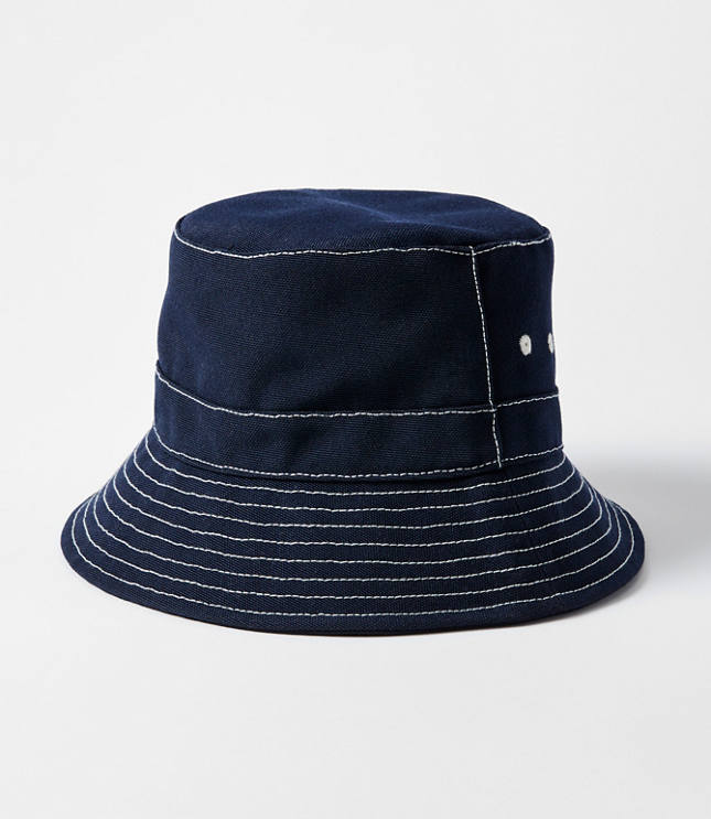 Topstitched Canvas Bucket Hat