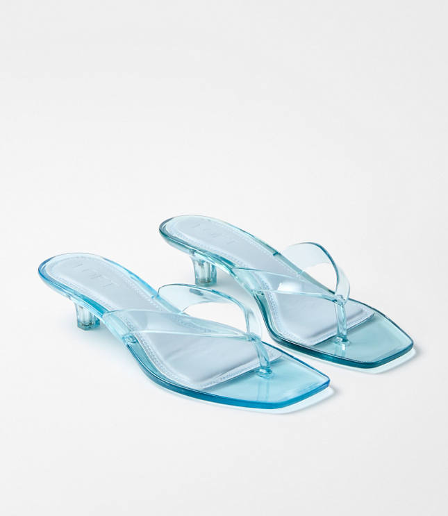 Jelly Kitten Heel Thong Sandals