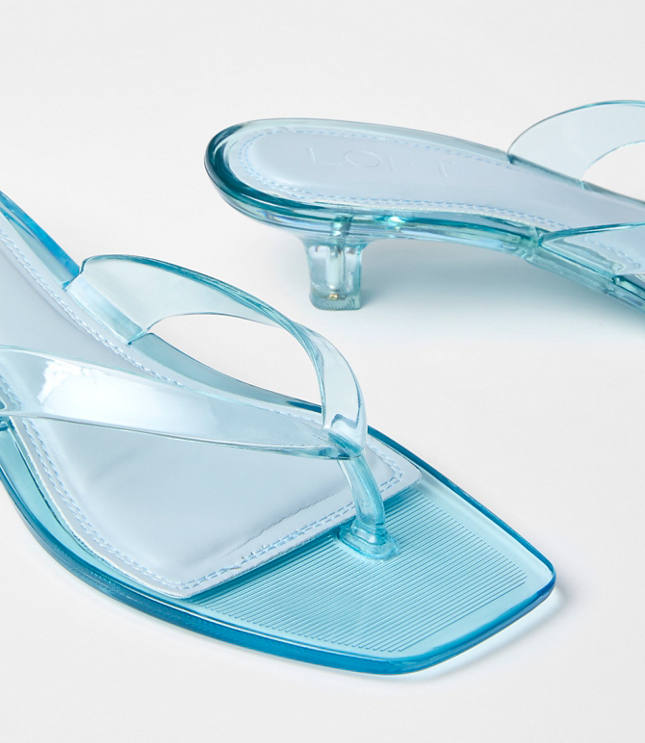 Jelly Kitten Heel Thong Sandals