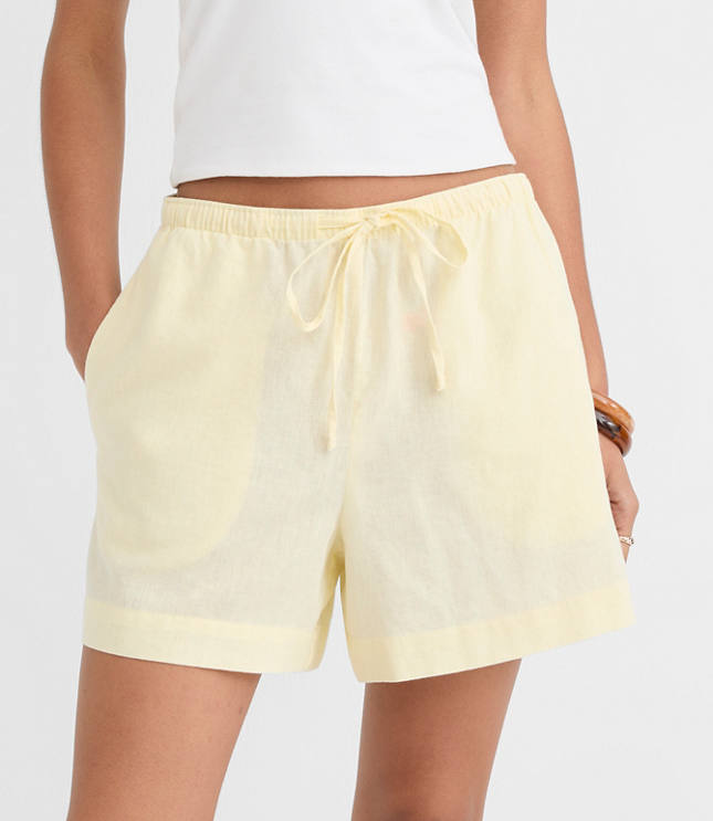 Petite Sawyer Pull On Shorts in Linen Cotton carousel Product Image 2