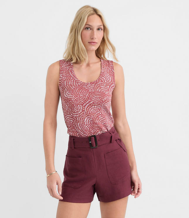 Petite Mosaic Perfect Ribbed Scoop Neck Tank Top