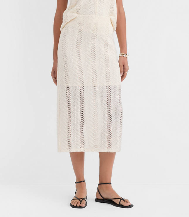 Petite Crochet Column Midi Skirt - image 2